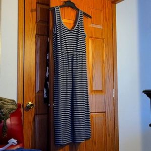 Black and Gray Midi Dress